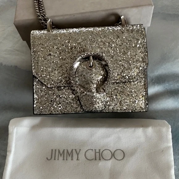 Jimmy Choo | Bags | Jimmy Choo Mini Glitter Paris Bag | Poshmark